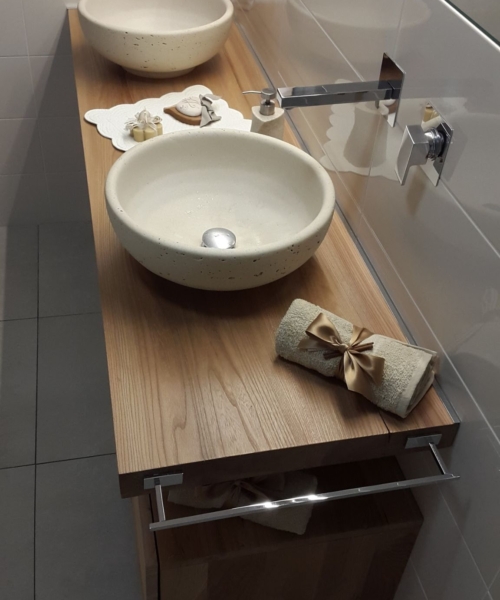 Mensola bagno in legno di Olmo evaporato